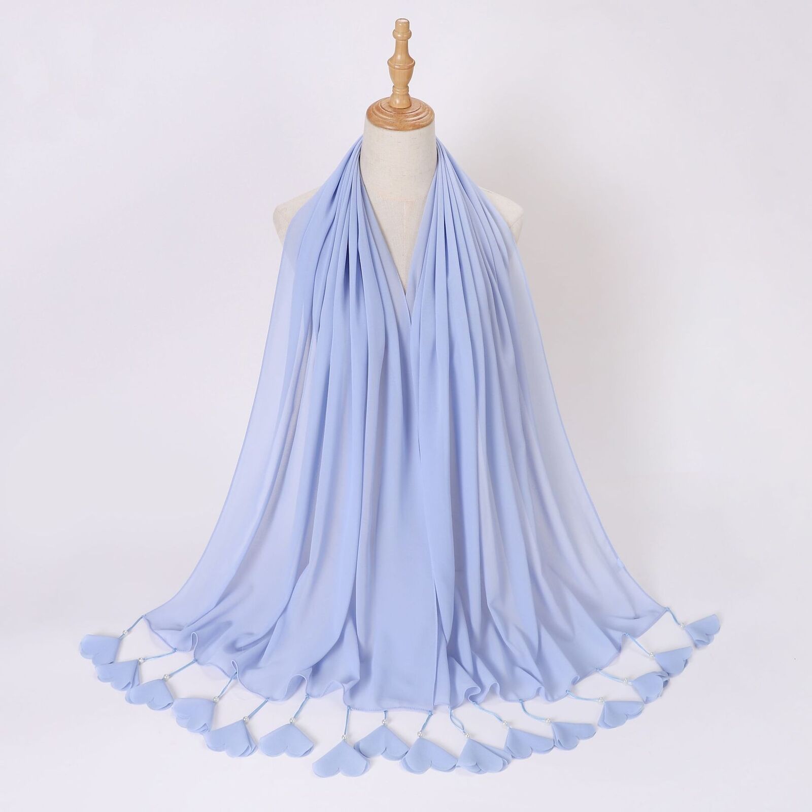 aldhani-Chiffon Hijab Scarf Women Head Wrap Shawls Flower Hijabs Tassel Scarves