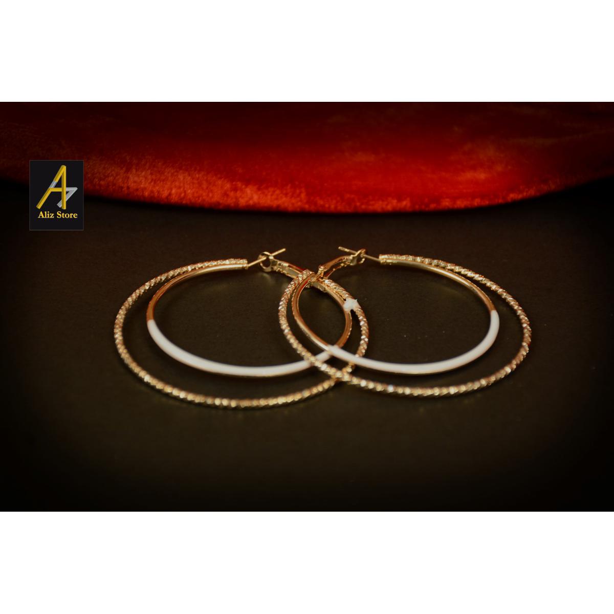 Ear hoops metallic earrings hoops style earrings for girls earrings for women fashion jewelry, trending jewelry