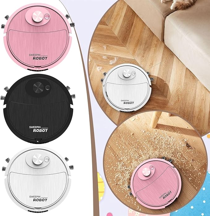 Sweeping And Vaccum Robot Robot Vacuum Cleaner 2 in 1 Sweeping and Mopping Robot Smart  Cordless Floor Cleaner for Home Pet Hair Carpet Tile Smart Robot Vacuum & Mop Cleaner – Strong Suction, Anti-Collision Sensor