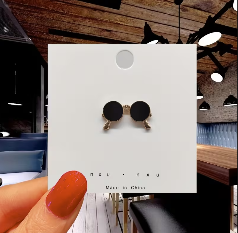 Cute Glasses Brooch  Stars Brooch For Men Women Suit Lapel Pin Mini Cute Alloy Badge For Coat Jacket Birthday Party Gift