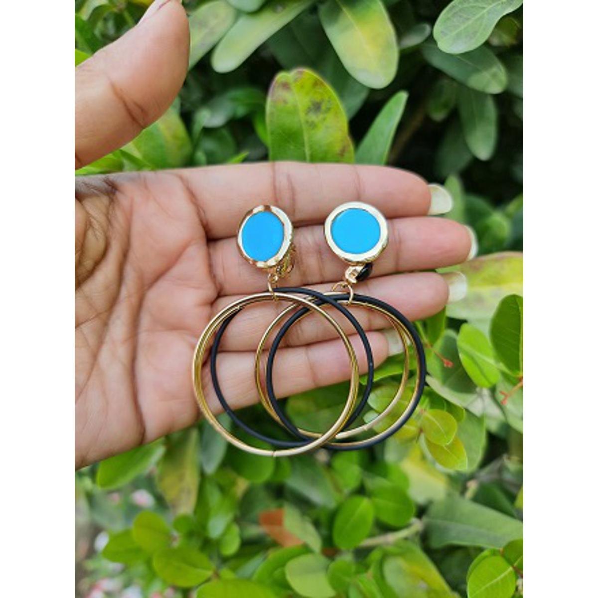 metal wire fabric ball earring for Girls