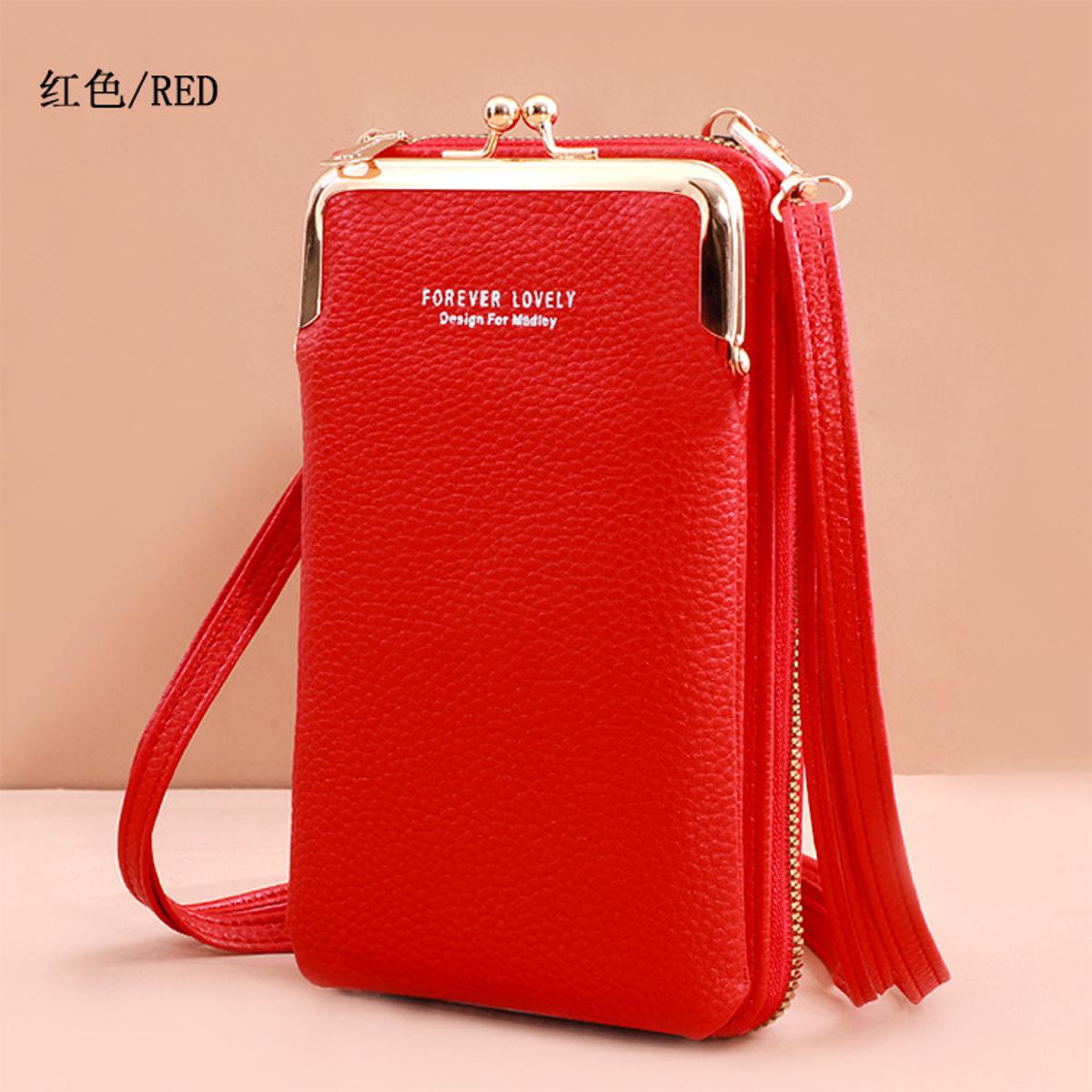 Women bag With Metal Opening Large Capacity Fashion Zipper Wallet Women Mini Po Leather Shoulder Messenger Bag For Girls