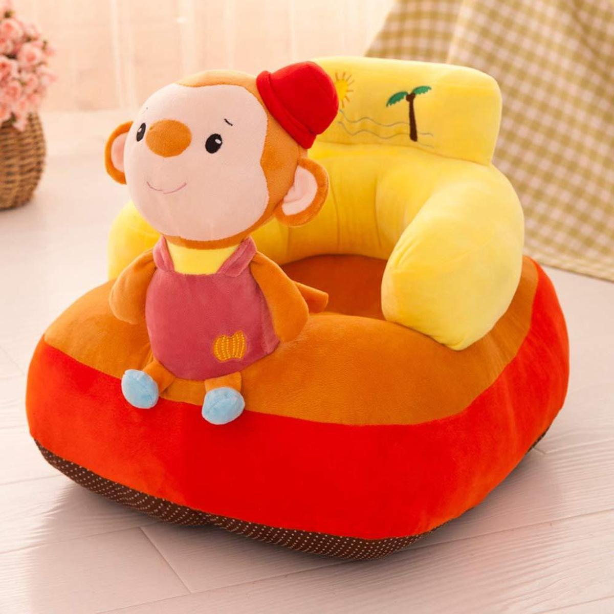 Baby's Cute Cartoon Plush Toys Support Chair Infant Learning To Sit Removable & Washable Baby Soft Seats Sofa