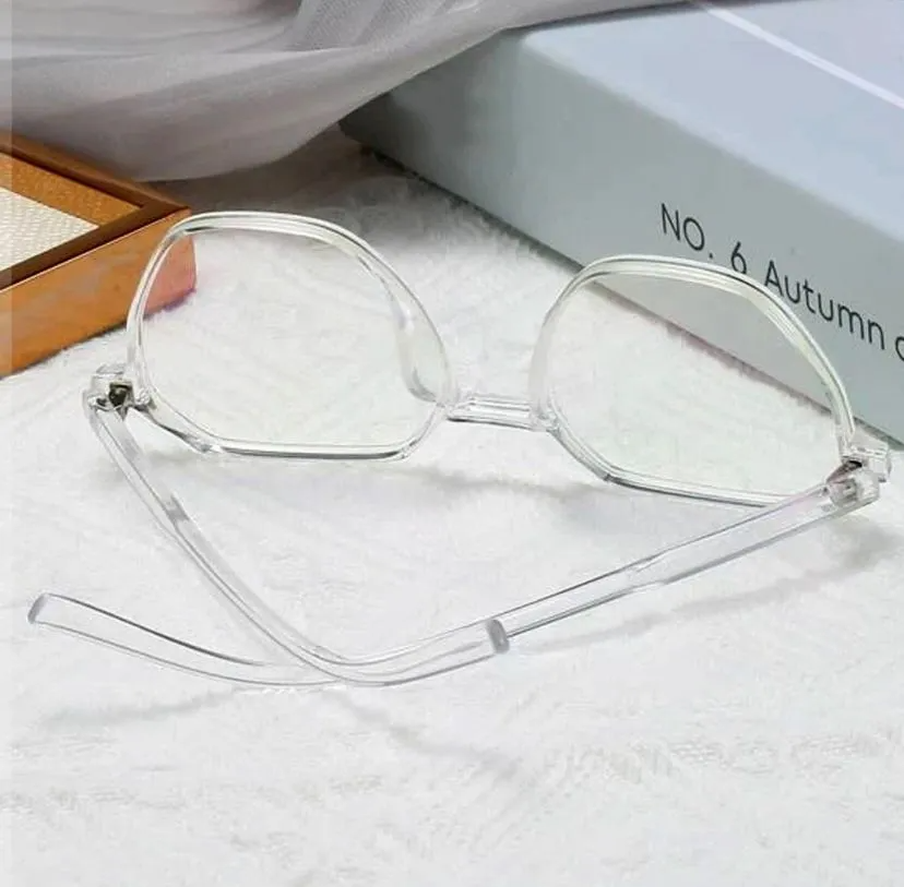 Transparent Lightweight Anti Glare UV Eyeglasses For Men and Women White Glasses for Boys and Girls