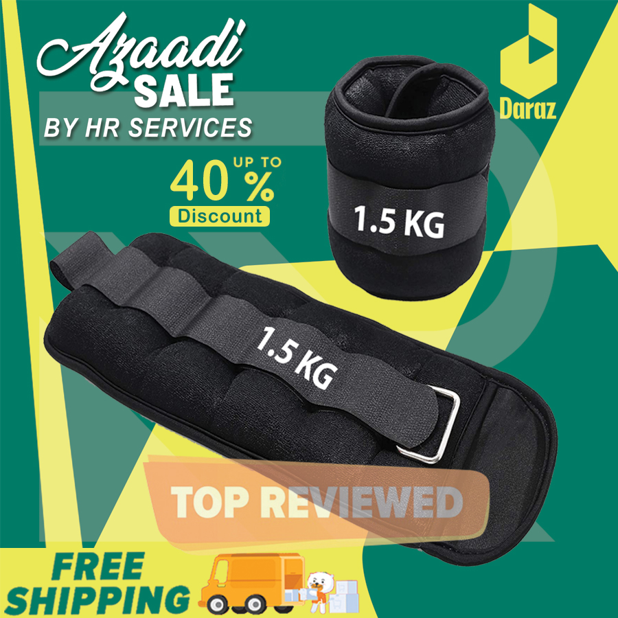 ANKLE WEIGHTS 1.5 KG x 1.5 KG = 3 KG, Pair Weight Bearing Ankle wrist Strap Leg Strength Resistance Bands for Speed Training Running Exercise Workout Fitness Band