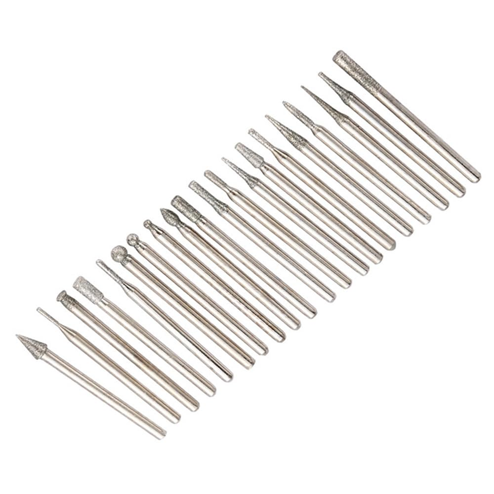 Engraving tool bits 20pcs Diamond Burr Bit Set | Dremel Rotary Tool Accessory | Glass, Tile, Stone, Masonry Engraving, Carving, Jewelry & Rock Shaping