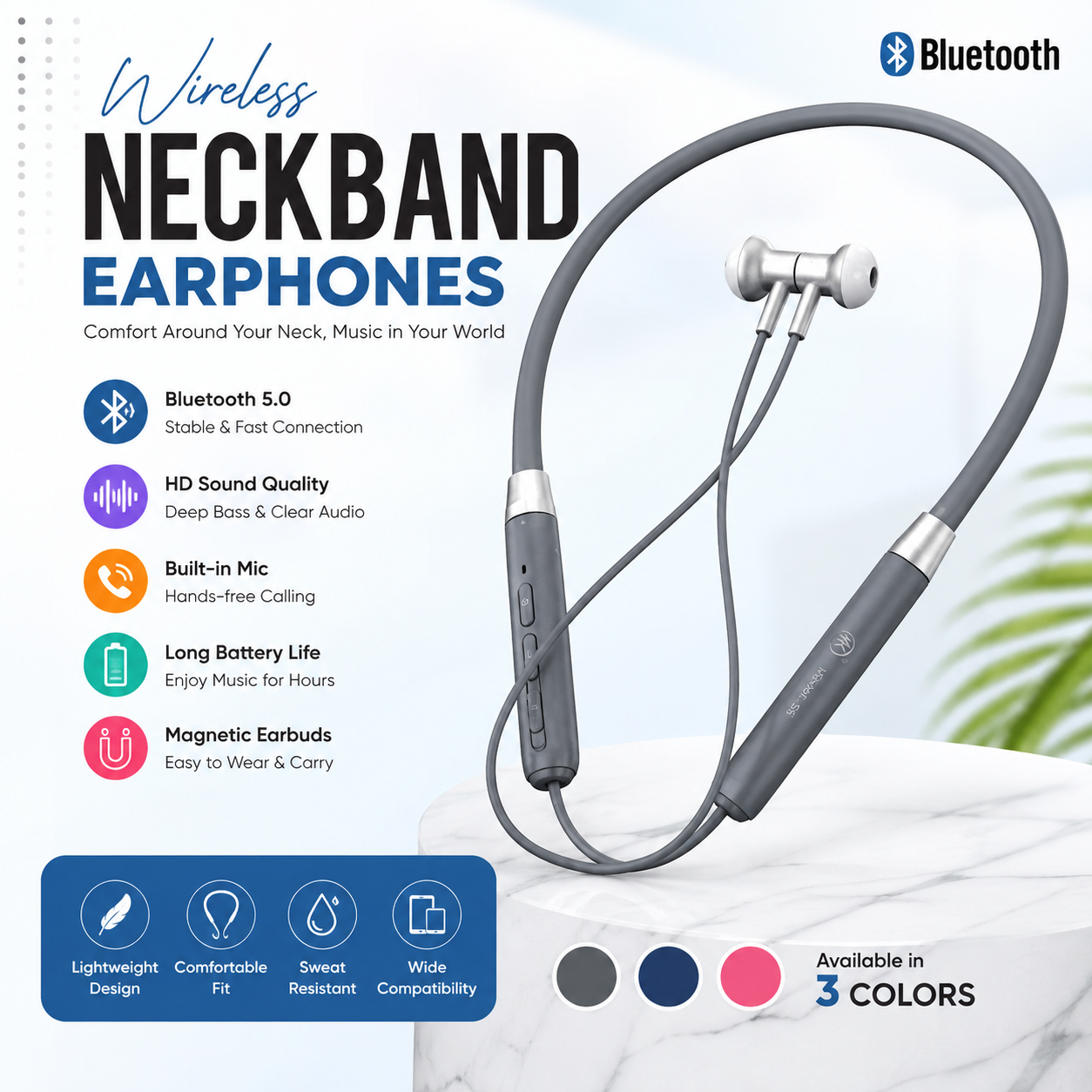 Magnetic Sports Wireless Earphones Stereo Mini Wireless Bluetooth Cordless Earphone Noise Cancelling headphone