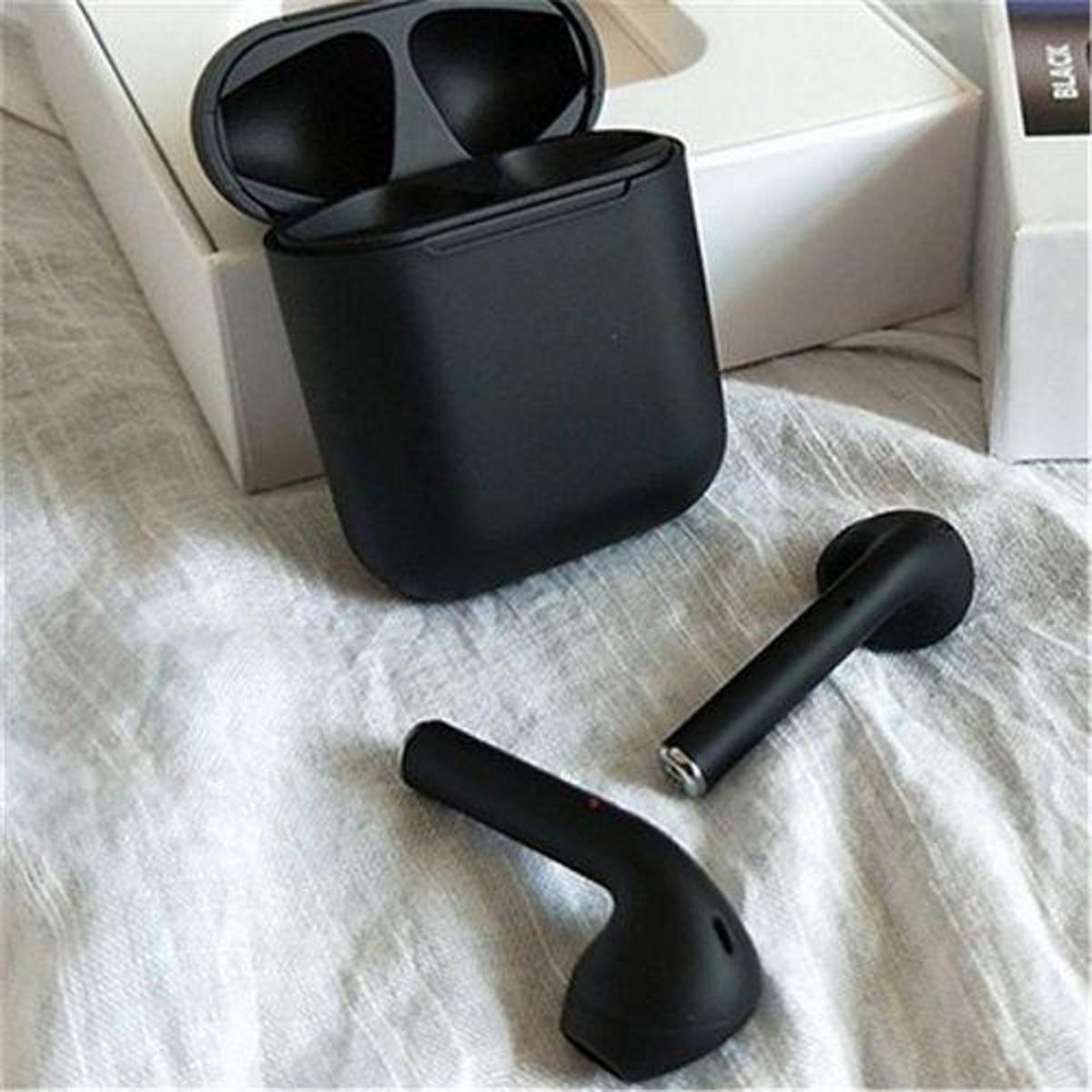 i12 black Double Wireless 2 pods Bluetooth Hand Free with Power Bank Stereo Earphones White bluetooth ear phone for all cell phones price in Pakistan