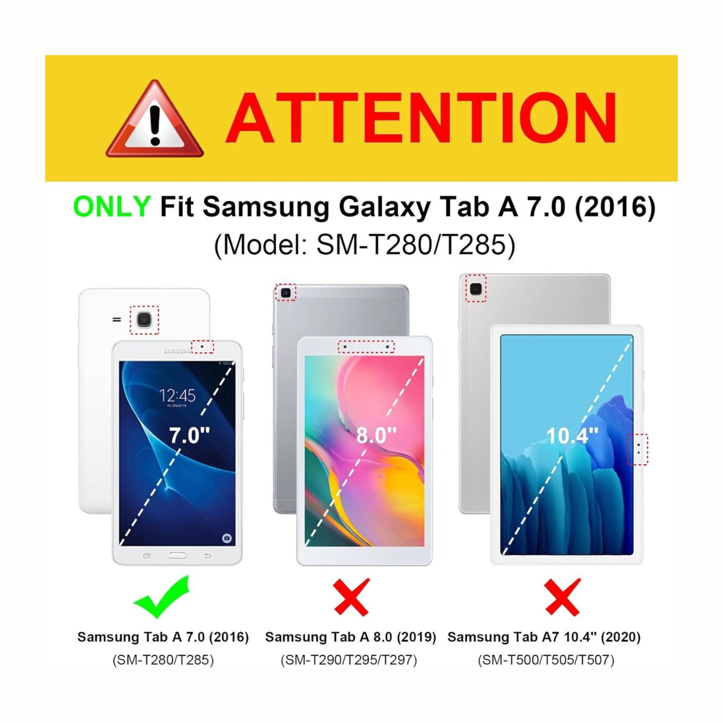 Samsung Galaxy Tab A 7inch 2016 SM-T280 T285 Tablet Case Transparent Cover Tpu