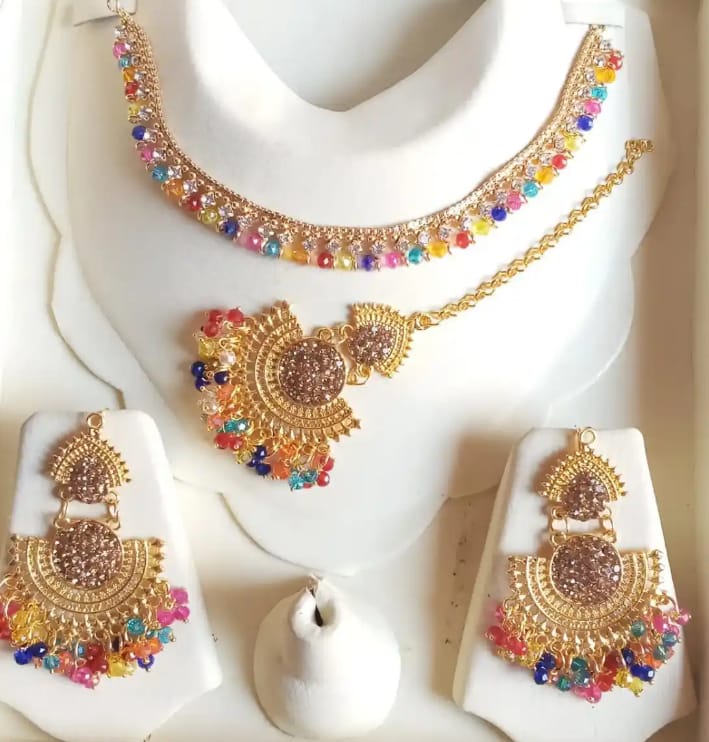 Set Bridal   Multi Pearl with tika 7861