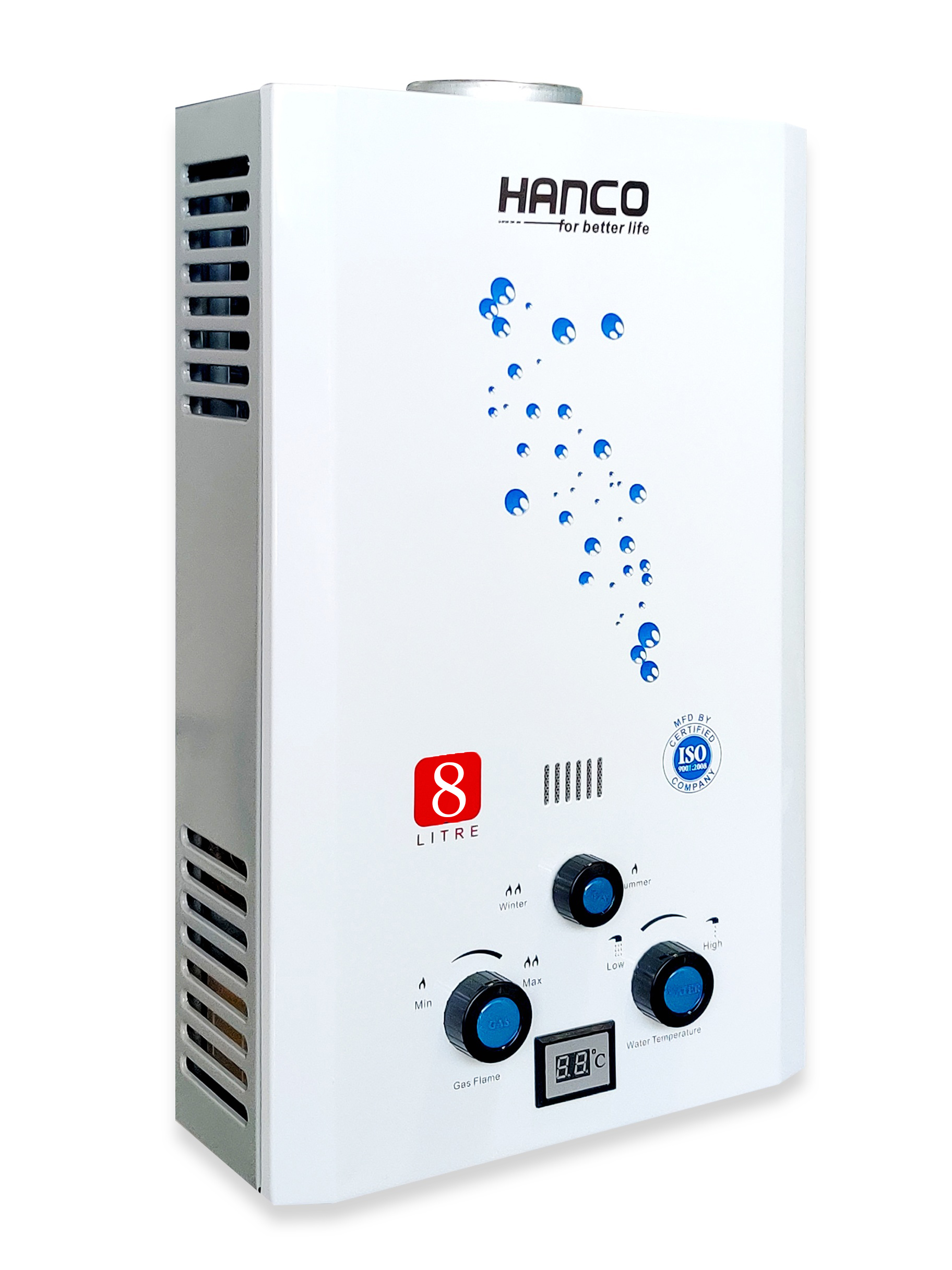 Hanco 8 Litre Instant Water Heater Imported - Natural Gas Geyser - Model  (810-A)