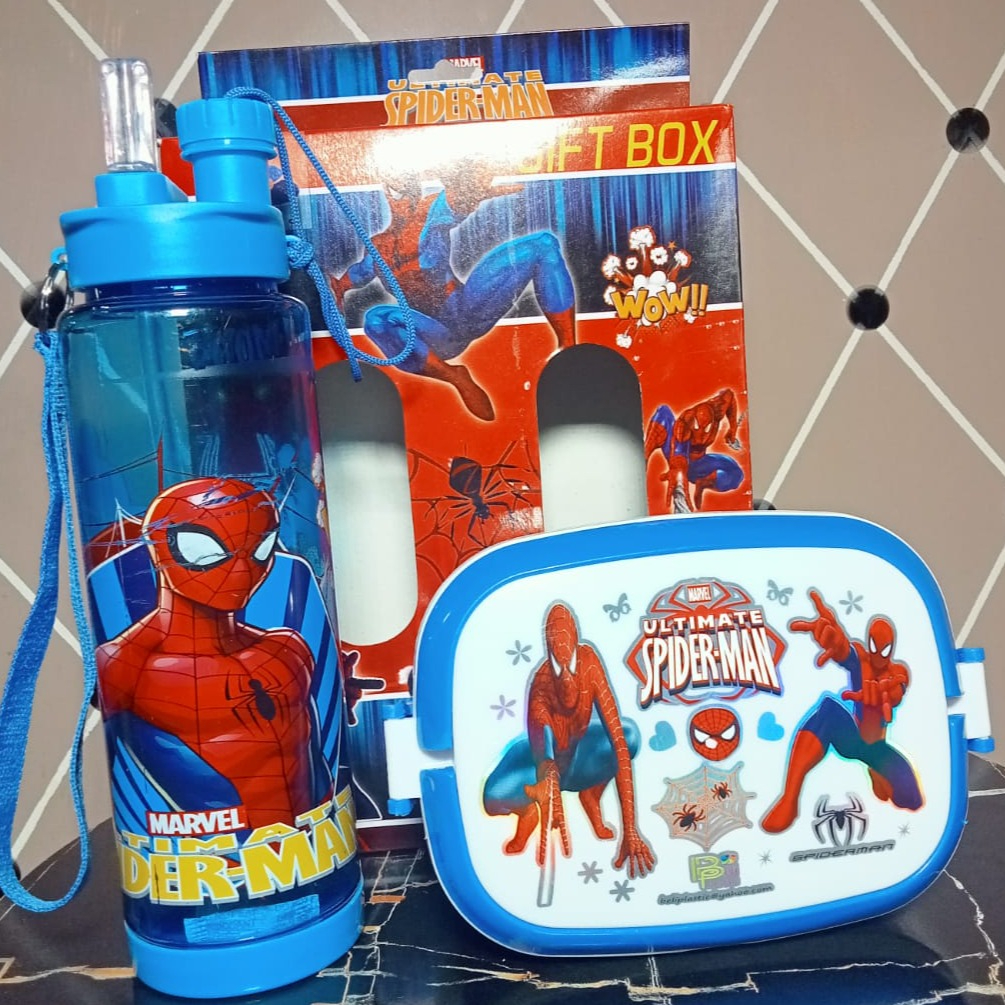 2 in 1 Water Bottle and Lunch Box Gift Set Gift Box School Water Bottle ...
