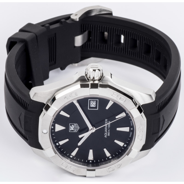 Tag Heuer Aquaracer Black Silicone Strap Black Dial Quartz Watch