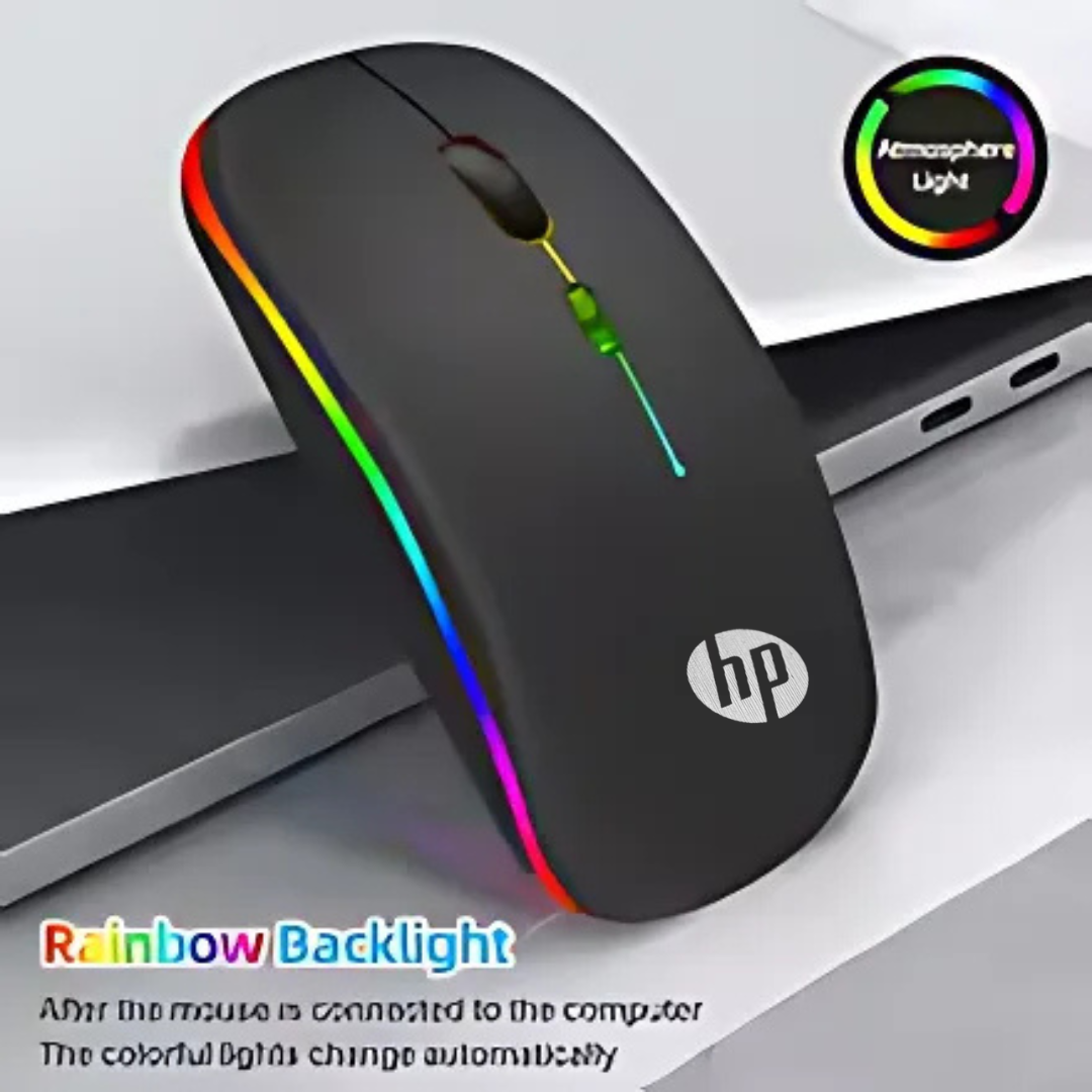 { Special Offer }  RGB Wireless Mouse With Free Mouse Pad - Slim & Silent 7 Colour LED Lights - Dual Mode 2.4G & Bluetooth Rechargeable Portable Optical Office Mouse With USB Receiver - 3 Adjustable DPI Levels for Notebook, PC, Computer, MacBook by TechZo