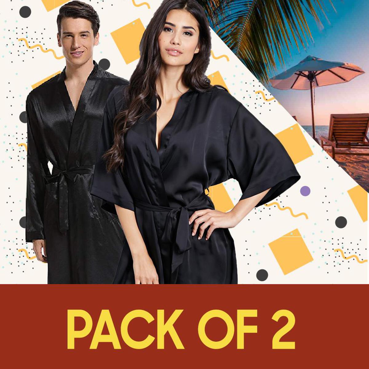 Valerie Classic Silky & smoothly Black Honey Moon Couple S/S Pajama ...