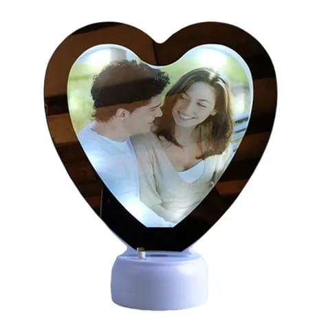 Magic Mirror Photo Frame for girls with round LED for wall, bedroom, wall set Imported Quality