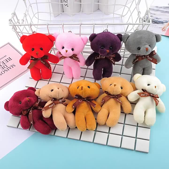 Plush Teddy Bear Keychain – Soft Stuffed Animal Pendant for Gifts, Bags & Phones