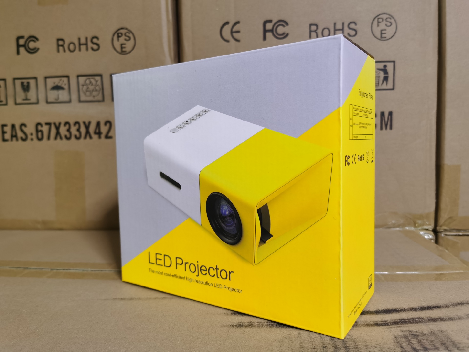 Tabish Trader Mini Portable Projector - HD 1080P Supported - LED Pocket Projector for Home Theater & Outdoor Movies - Multimedia Video Player - Compatible with HDMI, USB, AV & Smartphone
