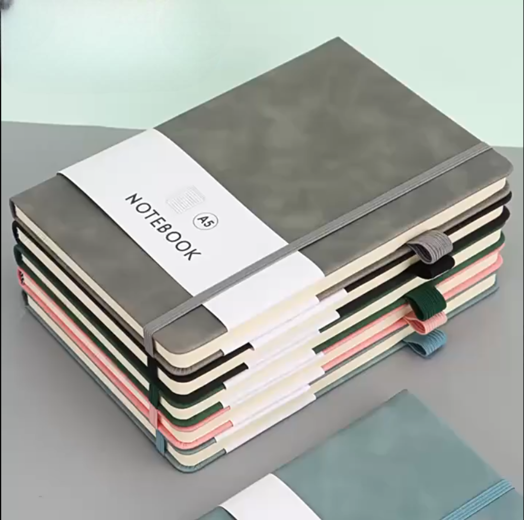 Professional A5 Notebook with Elastic Band  Imported Elastic Bound Notebook  (A5 - 21 x 14.5 x 1.3 cm) Notebook with Elastic Closure for Organized Note-Taking, Journal  Ideal for Business Meetings and Academic Use (160, 200, 384 Double Sided Pages)