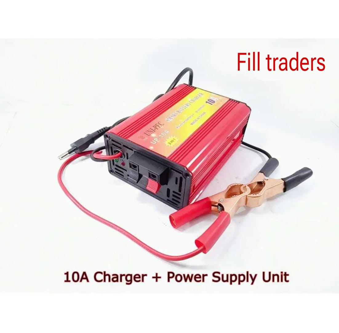 12V 10A Car Battery Charger 2 in 1 Battery Charger Sutable for Tractor/Car/Van