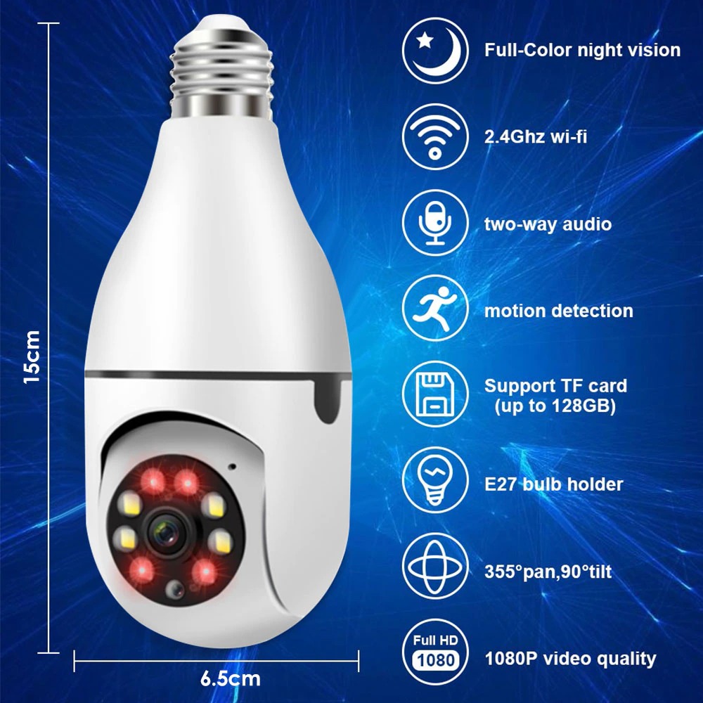 WiFi 1080P Rotation Full Colour Night Vision Camera PTZ free e camera
