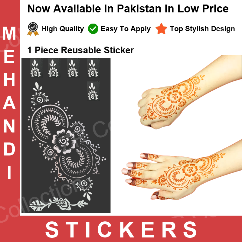 Reusable Mehandi Stickers | Mandala Tikki Mehndi Sticker | Reusable Henna  Sticker | Henna Stencils | Henna Tatoo Best Price in pakistan