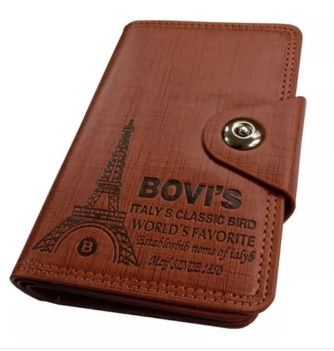 Bovi's Wallet Faux Leather Split Money Purse for Boy Girl Men & Women Ladies in Random Color - Long Luxury Brand Fashion Wallets for Travelling and Businessman with Several Card Slots Accessories Holder Pocket Purse PU Leather Wallet
