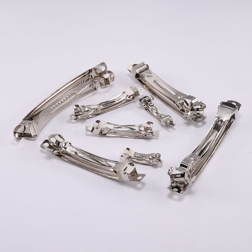 6/12/24 Pcs Hair Clips Base Blank Automatic Barrette Handmade Bow Hairpin DIY Jewelry Making Accessories 2 sizes Small 6cm and Large 8cm