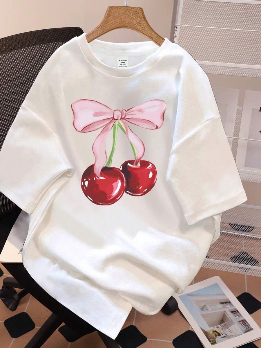 Glitzo Oversized Printed Dropshoulder T-shirt for Women & Girls | Loose Fit Cotton Blend Tee | Trendy Casual Summer Wear | Aesthetic Graphic Print Top