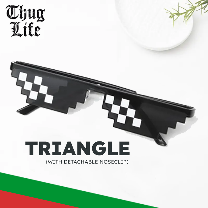Thug Life Sunglasses for TikTok PUBG PS5 - Black Pixelated Glasses