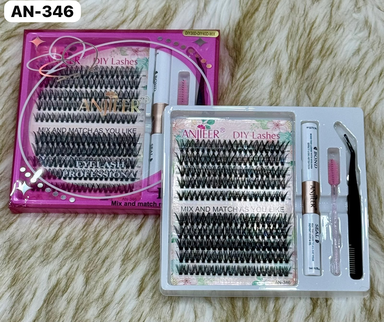 DIY Eyelash Extension Kit | Lash Cluster Kit with Waterproof Strong Hold Bond & Seal, Remover and Tweezers (200 Clusters)