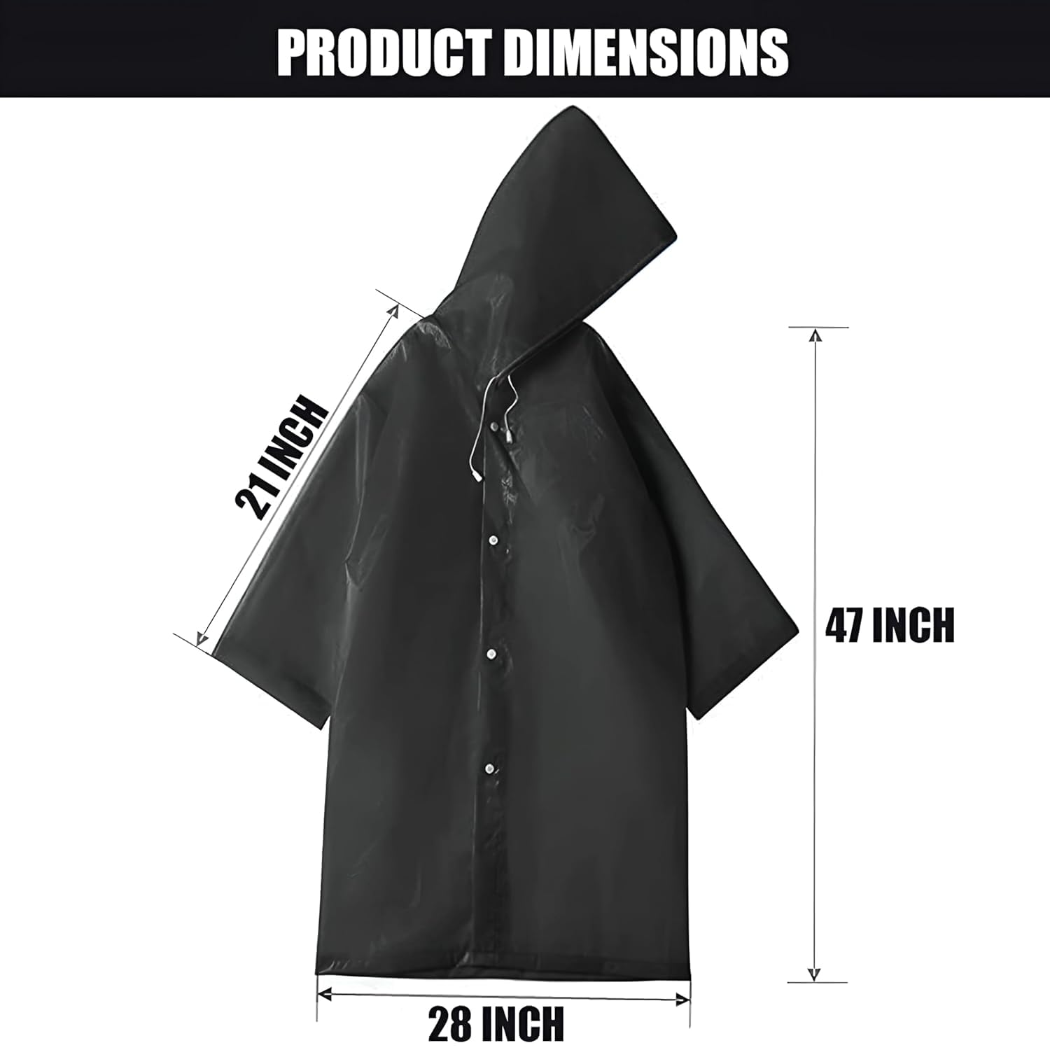 EVA Waterproof Unisex Rain Coat Hooded Full Sleeves Outdoor Men, Women, Boys & Girls Rainwear Poncho Raincoat for Camping, Hiking & Travelling