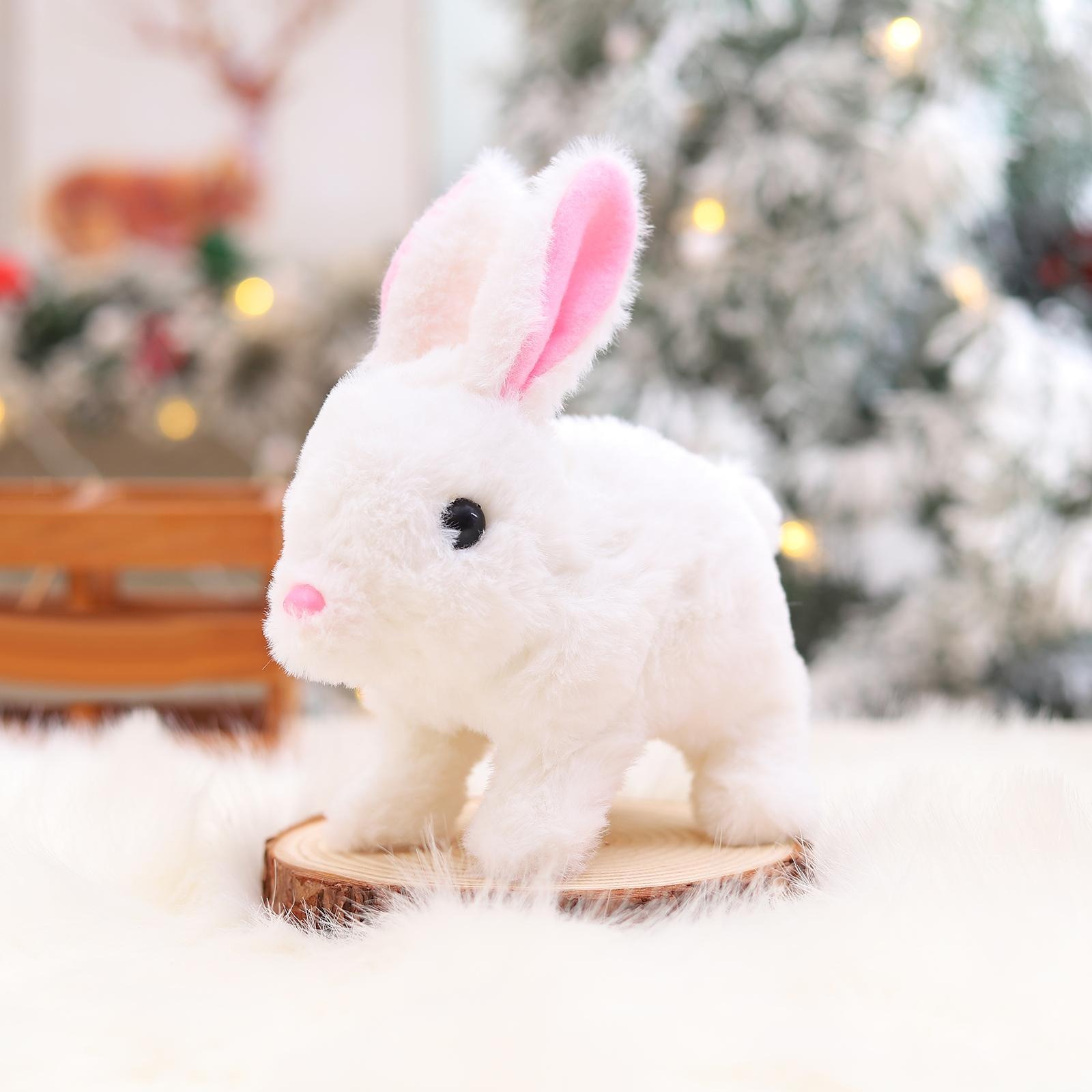 Electronic Plush Rabbit Toy Robot Bunny Walking Jumping Running Animal Shake Ears Cute Electric Pet for Kids Birthday Gifts