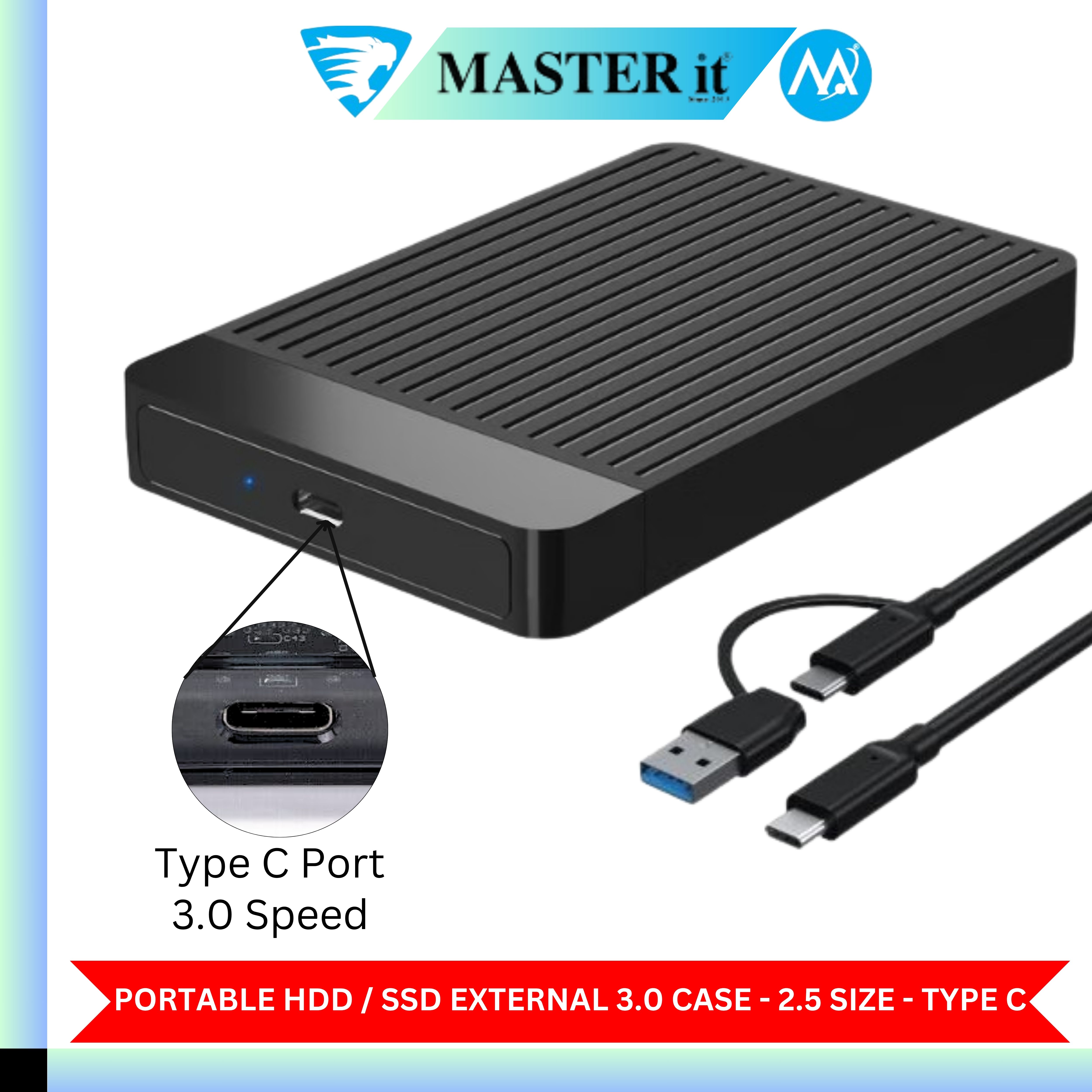 USB 3.0 Portable HDD SSD 2.5" Hardrive External Case - 2.5" Hard Drive Case 5Gbps High Speed Fast Data Transfer