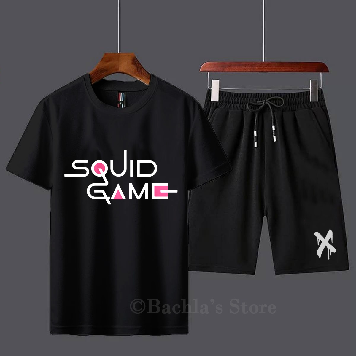 Trendy Summer Collection Squid Game Printed Tracksuit T-shirt and Short Cotton Jersey Fabric Half Sleeves tshirt Track Suits Gym Sports Casual Wear Fashion For Men at Full Circle Clothing
