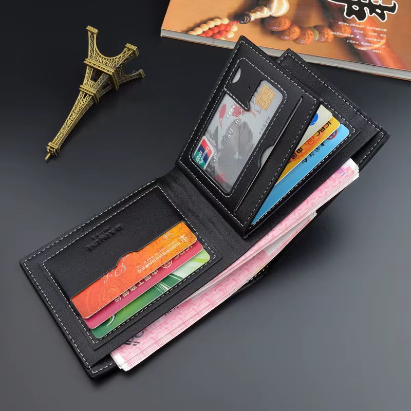Textured Genuine Leather Classic Slim Bifold Wallet for Men - Luxury Minimalist Design