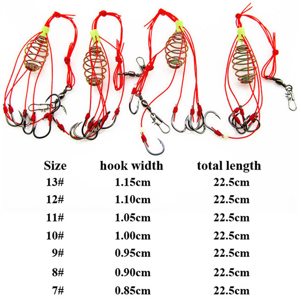 4pcs High Carbon Fishing Hooks Carp Feeder Proof Hanging  Hook Tool Spring Anti-winding  Hook