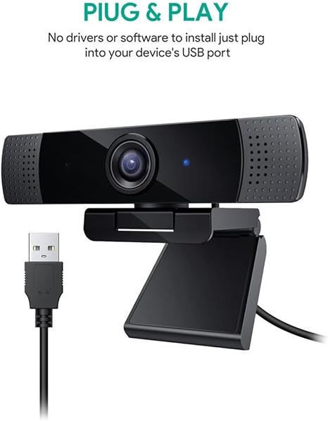 Aukey PC-Lm1E 1080P Webcam w/Dual Noise Reduction Stereo - Main Image