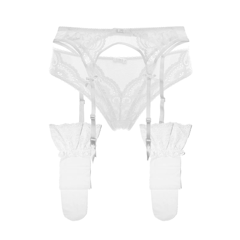 Varsbaby Sexy Lingerie Stockings Set Panty+Garter+Stockings 3 Piece