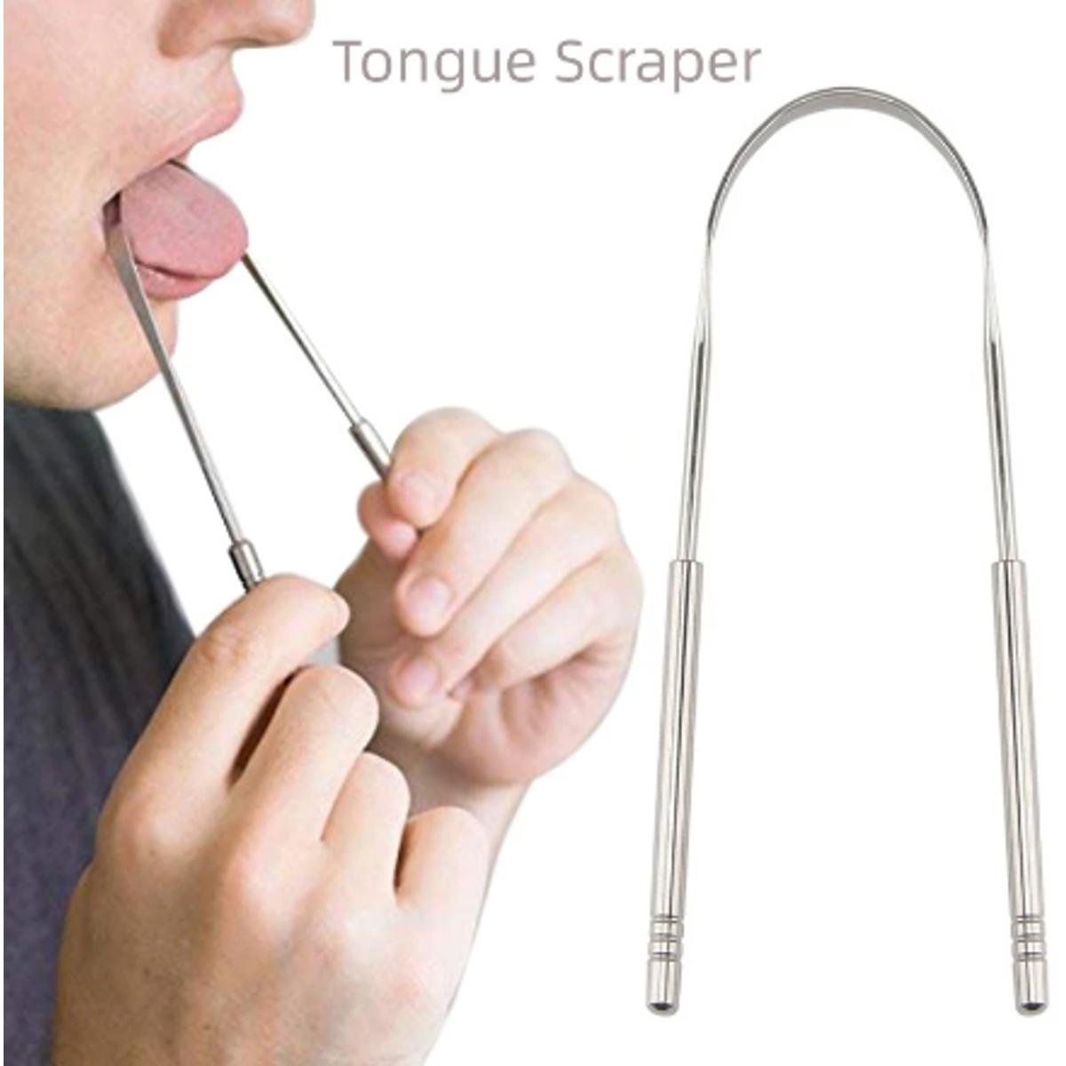 Stainless Steel Tongue Cleaner scraper  Tongue Scraper Bad Breath Treatment Stainless Steel Tongue Scrapers for Oral Care Easy to Use Tongue Cleaner