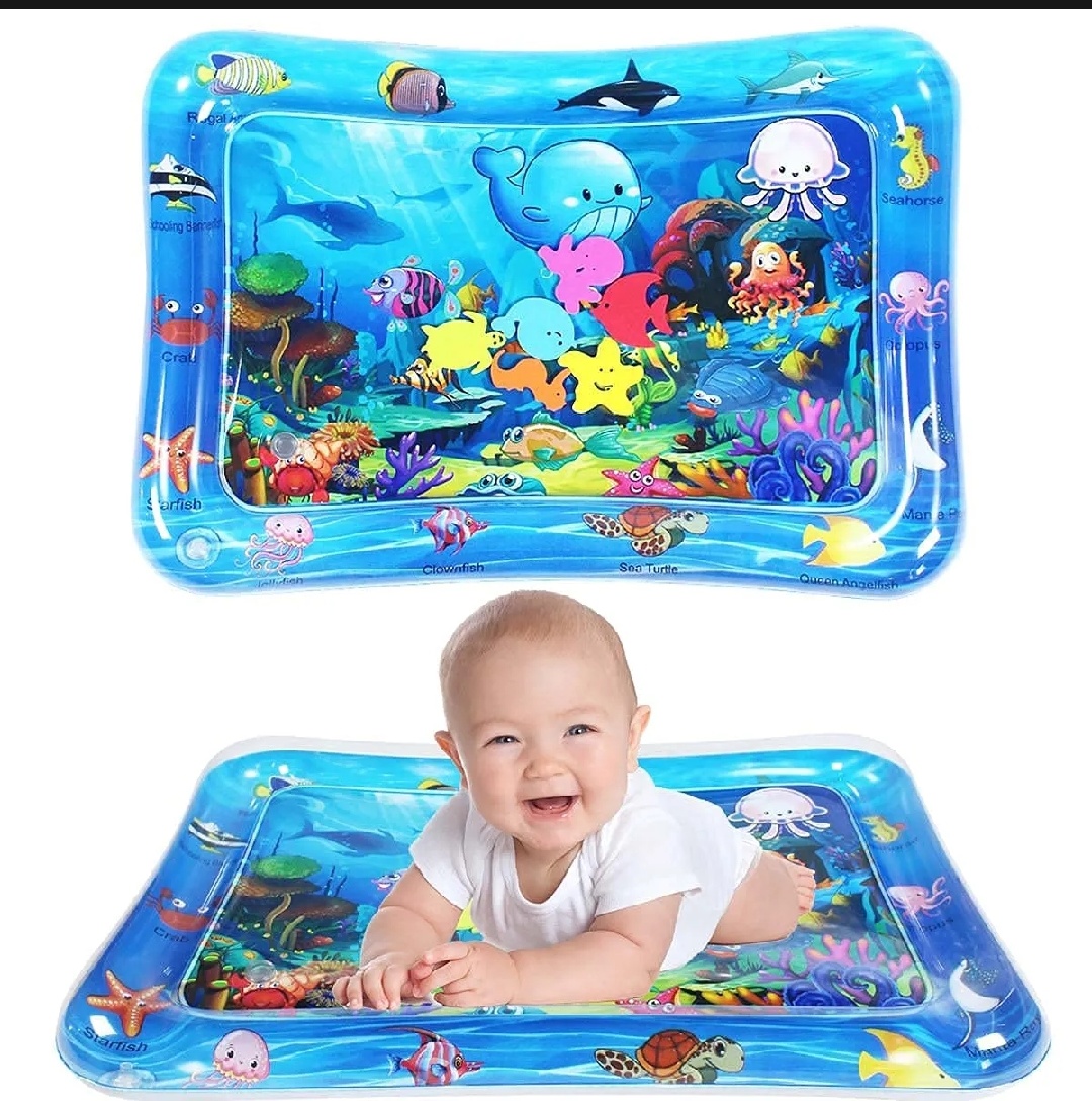 Buy premium quality baby water play mat for tummy time, safe and leak-proof inflatable water mat for infants, toddlers, early learning, sensory development, fun indoor activity, and comfortable baby playtime experience