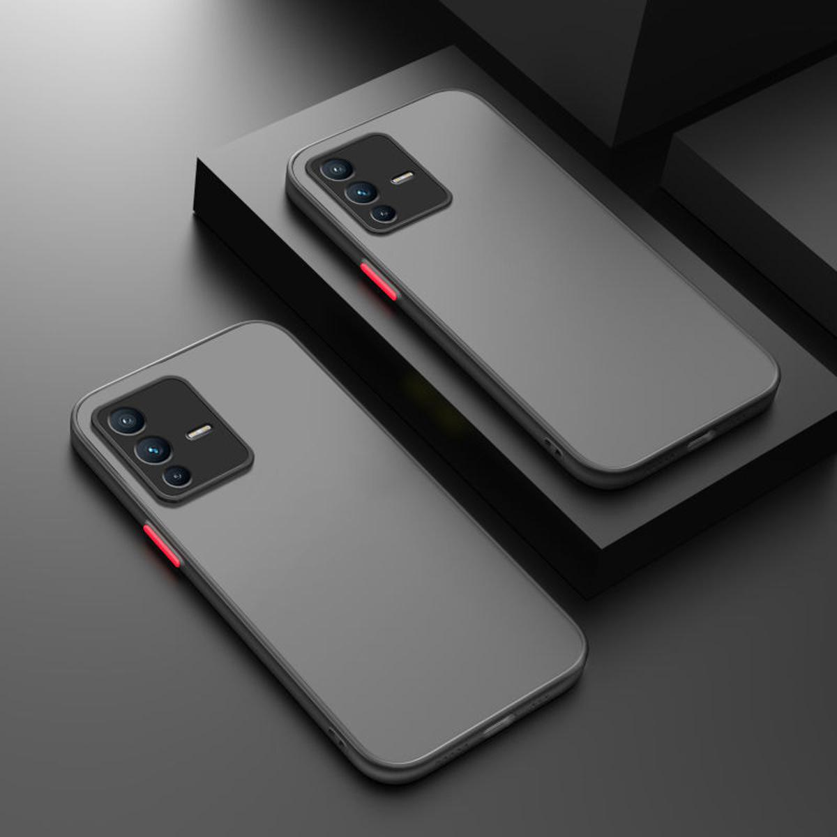 NEINEI Cover Ultra Sottile Per Vivo V23 5G, Custodia In TPU Con Placcatura Specchio, Effetto Nero Lucido, Antiurto E Antigraffio