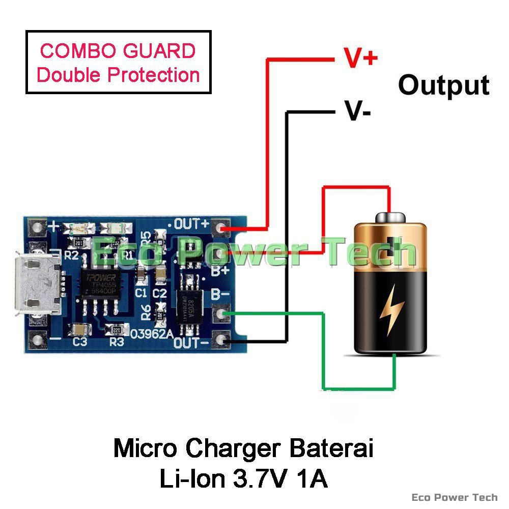 Lithium Battery Charger and Protection Module type C port/micro usb port for charging TP4056 03962A