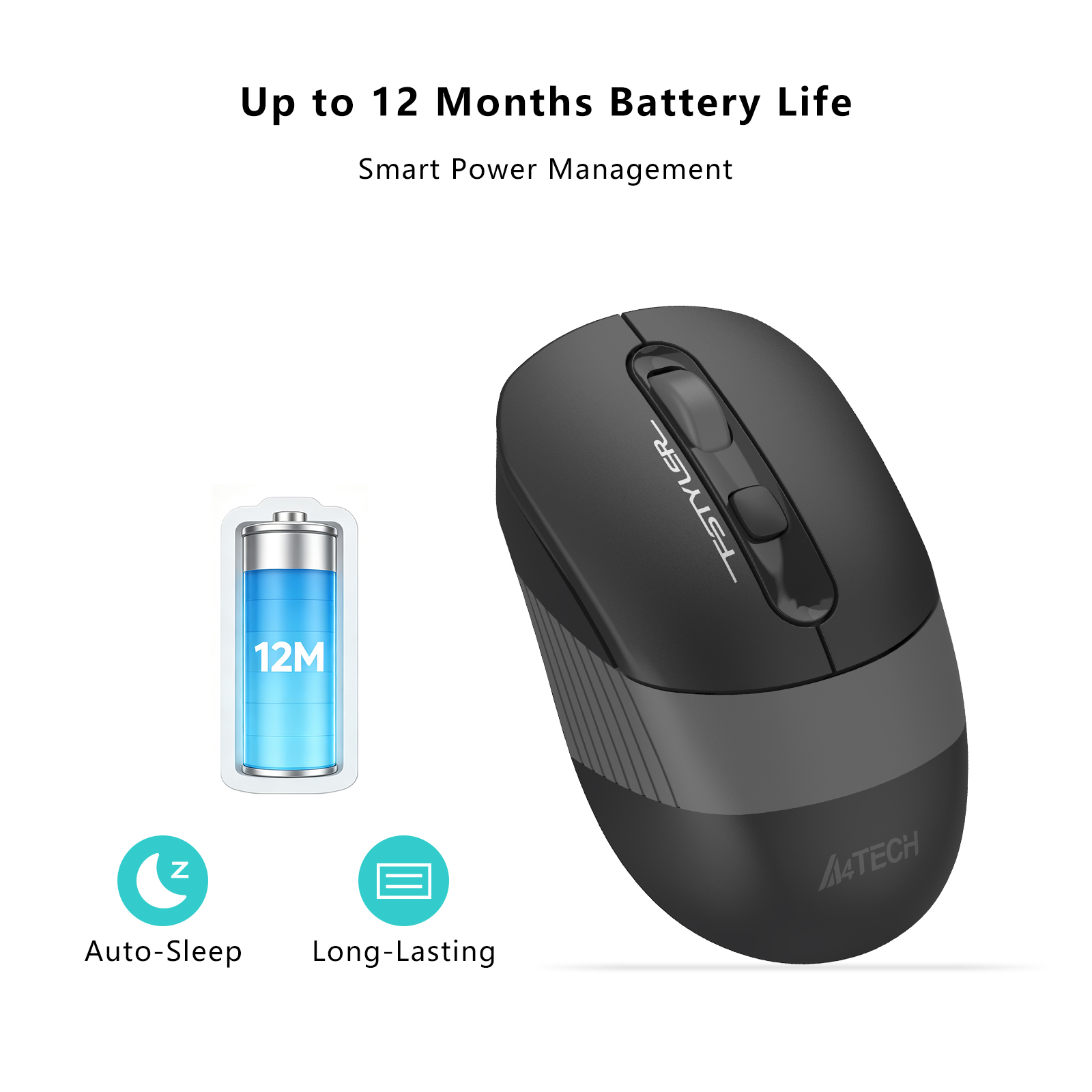 A4Tech FG10S FSTYLER - New Edition with Silent Clicks - 2.4G Wireless Mouse - 2000 DPI