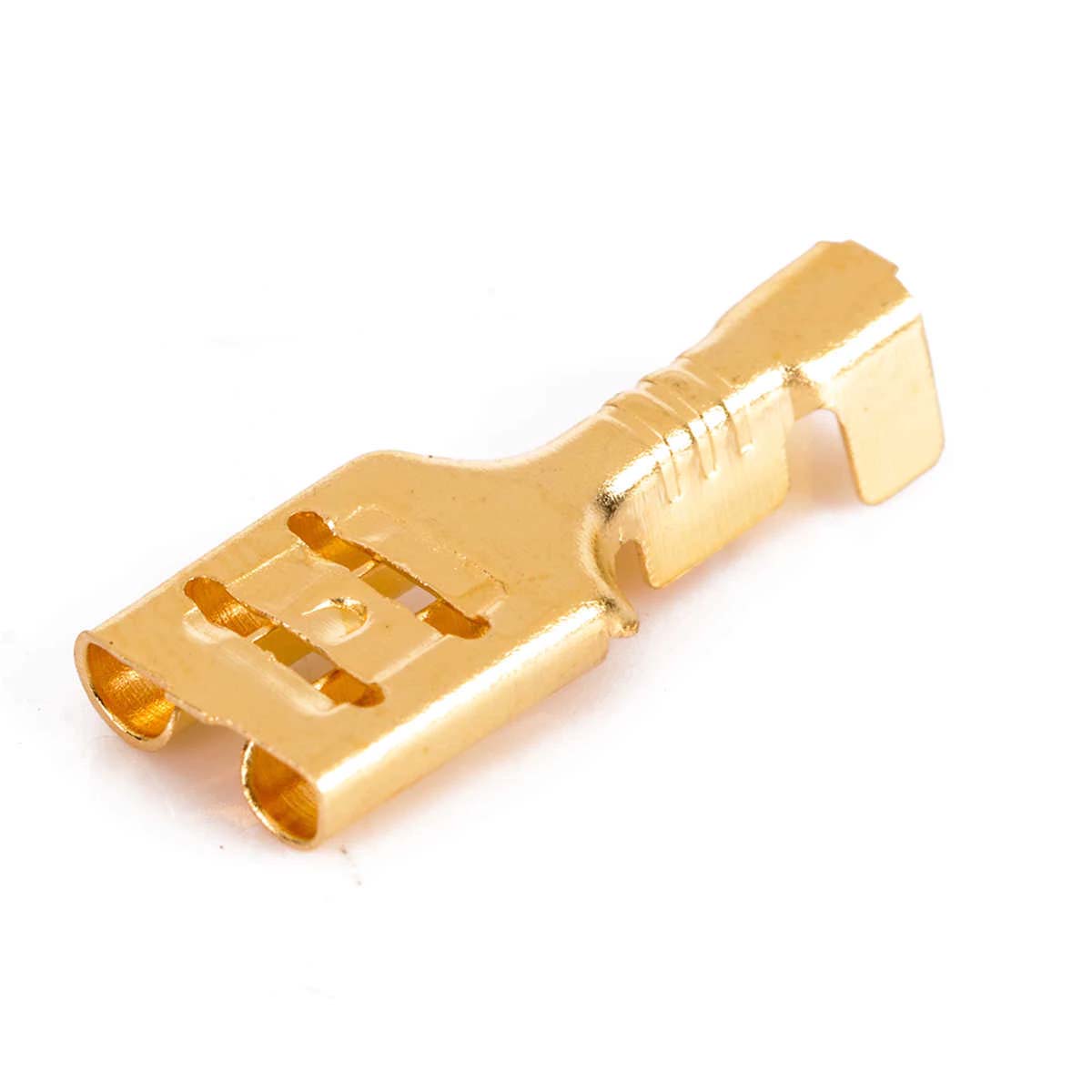 20pcs Spade Terminal Connector Gold Tone Brass Female Spade Terminal Connector Electric Wire Connector 6.3mm Car Boat
