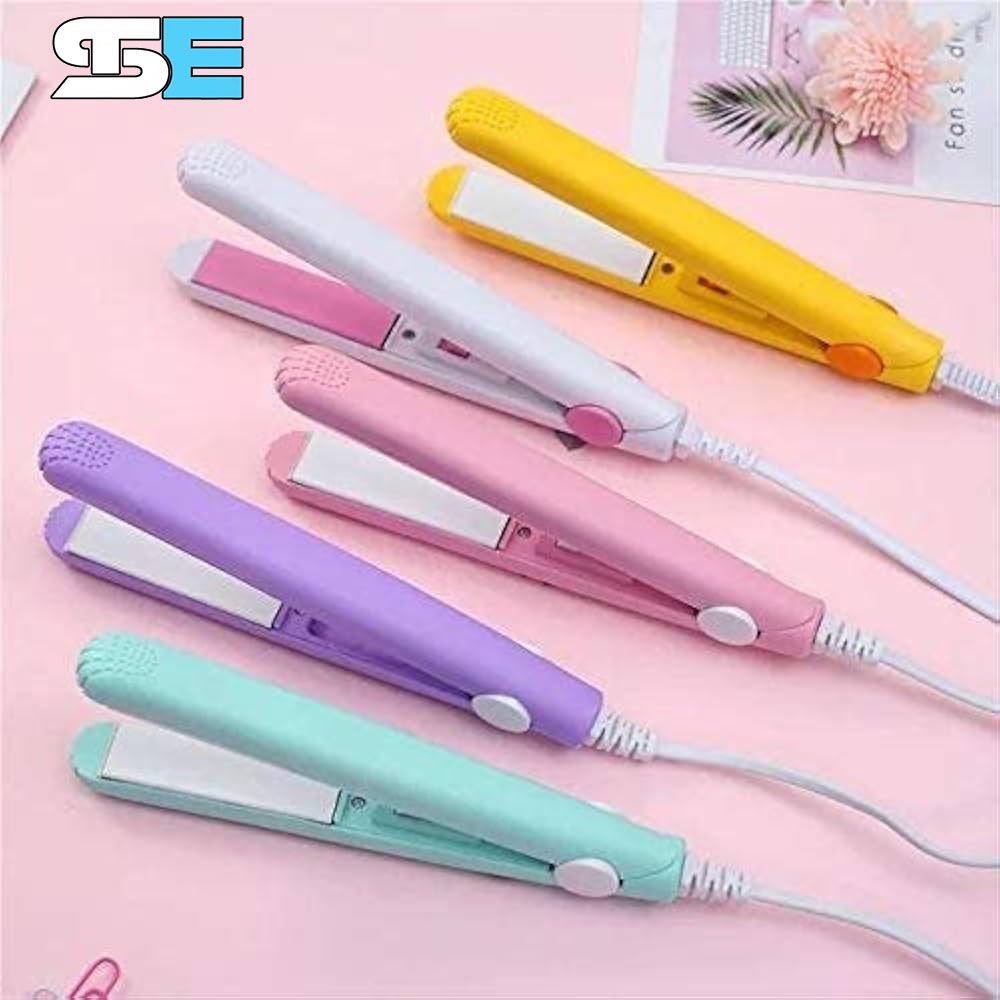 2 in 1 Mini Foldable Hair Dryer & Mini Hair Straightener Combo for Girls | Portable Travel Hair Styling Kit | Compact Folding Blow Dryer + Mini Flat Iron | Salon Style Hair Care Set for Women