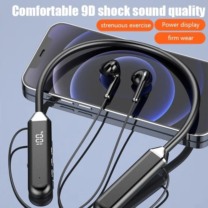 G02 Sports Neckband LED Digital Display Wireless BT Headphone Magnetic Bass Headset with Handsfree Earbuds BY MT's Collection price in Pakistan