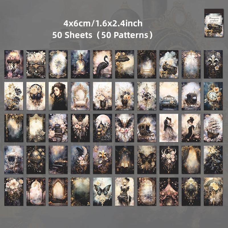 RHS Online 50PCS Romantic Preface Series Washi Stickers Diary ...
