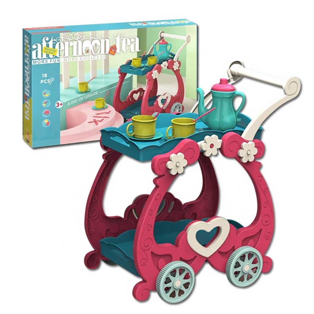 Afternoon High Tea Trolley Cart Pretend Play Set