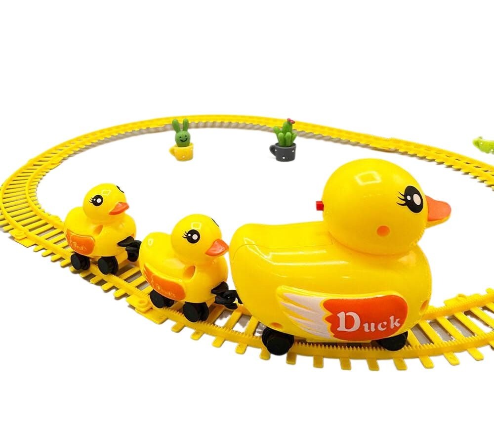 Yellow Duck Electric Rail Train Set For Kids